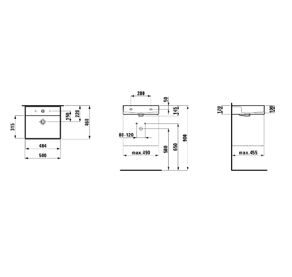 Pastatomas praustuvas Kartel by Laufen 500x460