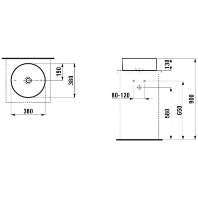 Pastatomas praustuvas Laufen Living Square 38x38