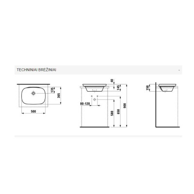 Įleidžiamas praustuvas Laufen Ino 50x36