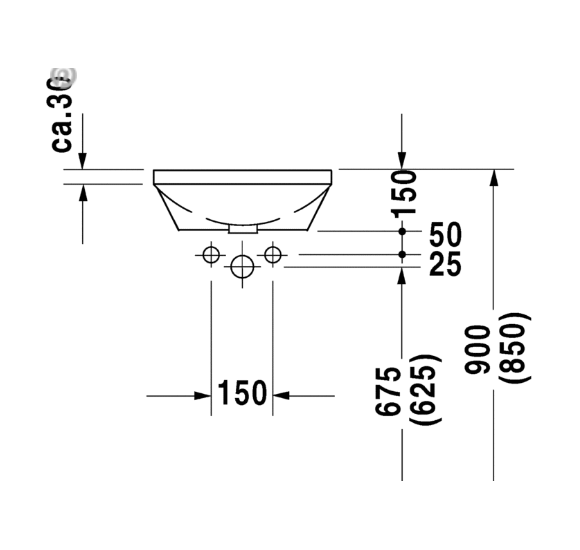 Duravit Architec po stalviršiu montuojamas praustuvas 400mm