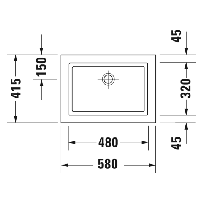 Duravit 2nd floor įleidžiamas praustuvas 580x415mm