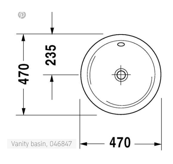 Duravit Architec įleidžiamas praustuvas 470mm