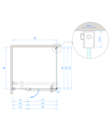 Brasta Glass Karina dušo kabina, 100x100x200, skaidrus stiklas, pasirinkite spalvą