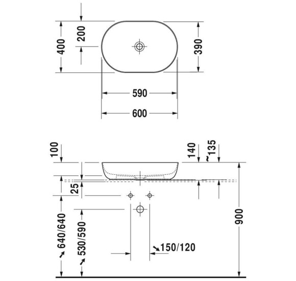 Praustuvas Duravit Luv 600 x 400