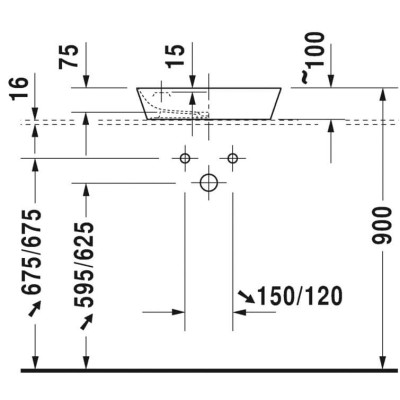 Pastatomas praustuvas Duravit Cape Cod (46cm)