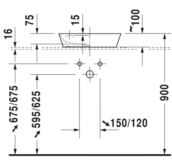 Pastatomas praustuvas Duravit Cape Cod (46cm)