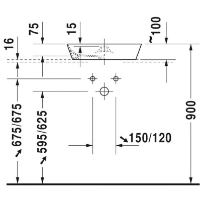 Pastatomas praustuvas Duravit Cape Cod (48cm)