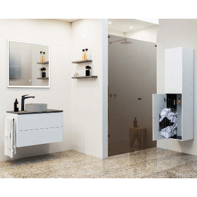 KAMĖ TONDO keraminis praustuvas, matinis pilkas 35cm