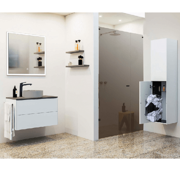 KAMĖ TONDO keraminis praustuvas, matinis pilkas 35cm