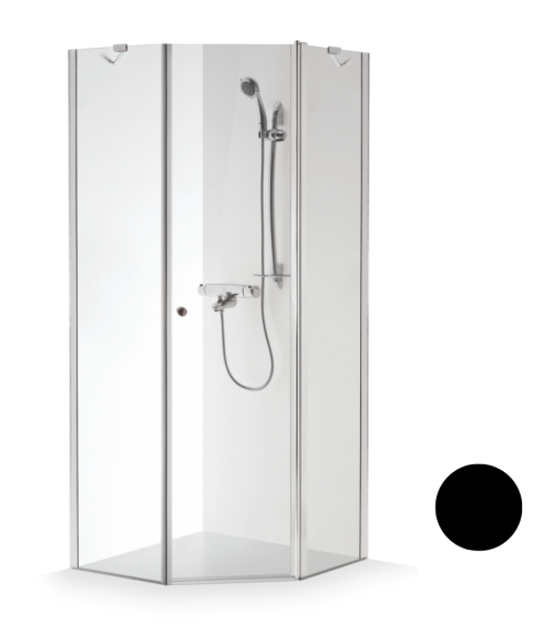 Brasta Glass Lina penkiakampė dušo kabina, 100x100x200, skaidrus stiklas, pasirinkite spalvą