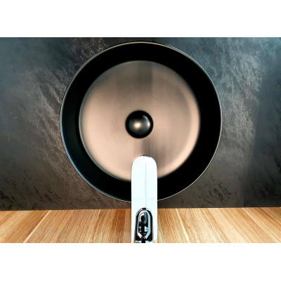 KAMĖ TONDO keraminis praustuvas, matinis juodas 35cm