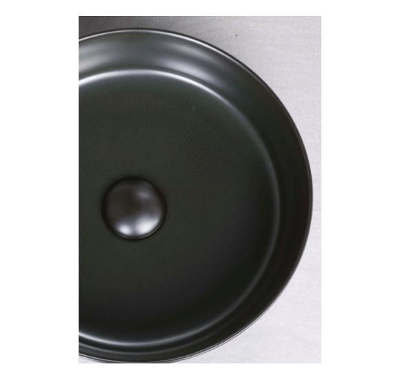 KAMĖ TONDO keraminis praustuvas, matinis juodas 35cm