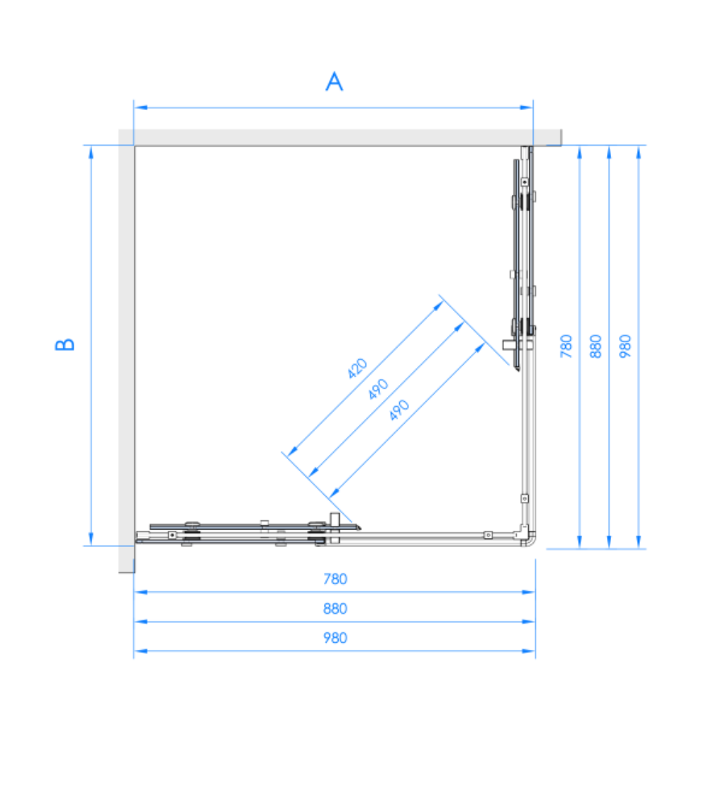 Brasta Glass Vesta dušo kabina, 100x100x200, skaidrus stiklas, pasirinkite spalvą