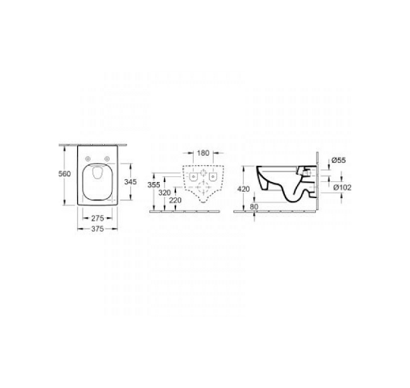 Villeroy&Boch Memento 2.0 pakabinamas klozetas be dangčio