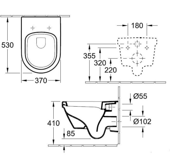 Villeroy&Boch Omnia Architectura pakabinamas klozetas su softclose dangčiu