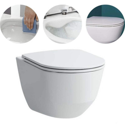 LAUFEN Pro New pakabinamas unitazas 'Rimless', su 'SoftClose' plonu dangčiu
