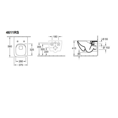 Villeroy&Boch Venticello pakabinamas unitazas Rimless su Soft-Close dangčiu