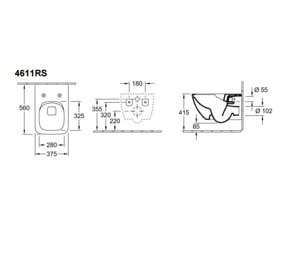Villeroy&Boch Venticello pakabinamas unitazas Rimless su Soft-Close dangčiu