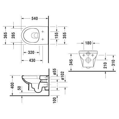 Pakabinamas unitazas Duravit Durastyle su "SoftClose" dangčiu