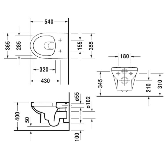 Pakabinamas unitazas Duravit Durastyle su "SoftClose" dangčiu