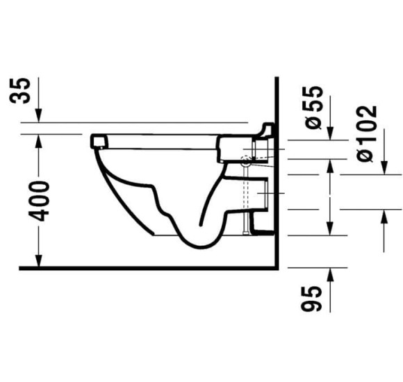 Pakabinamas klozetas Duravit Starck 3 be dangčio