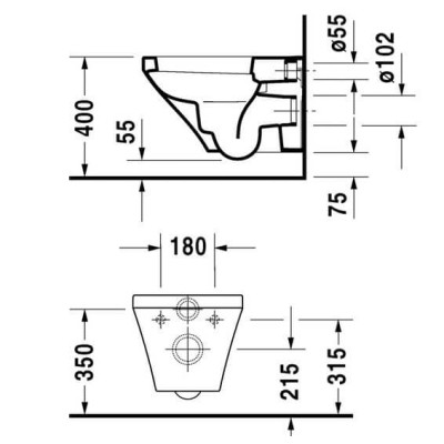 Duravit Durastyle pakabinamas klozetas be dangčio
