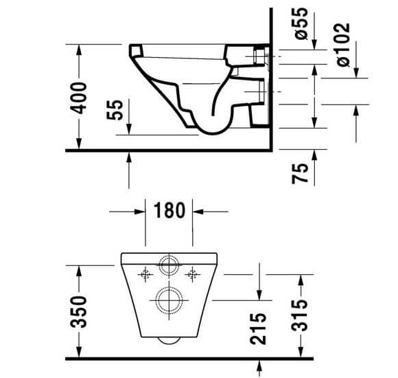 Duravit Durastyle pakabinamas klozetas be dangčio