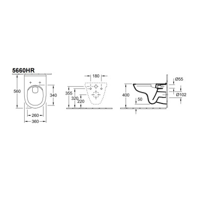 Pakabinamas klozetas Villeroy&Boch O.Novo Rimless su "soft close" dangčiu