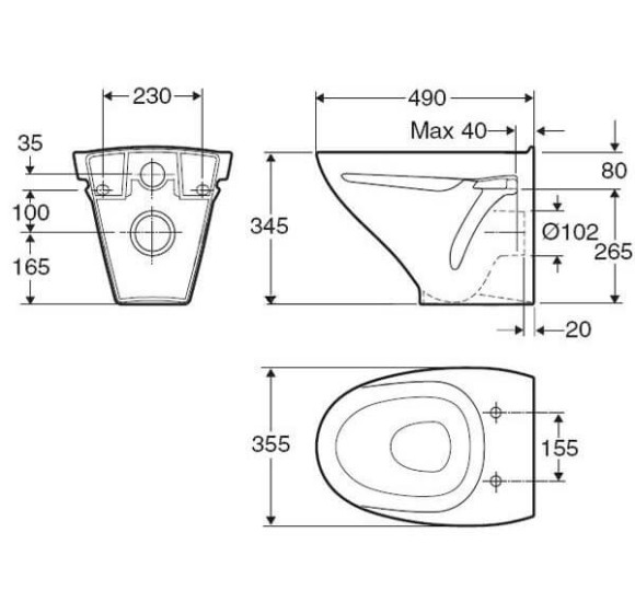 Ifö Sign pakabinamas klozetas 6875, be dangčio
