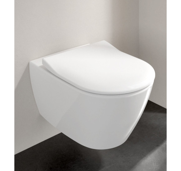 Villeroy&Boch pakabinamas unitazas Subway 2 'Rimless', su plonu dangčiu, 5614R201