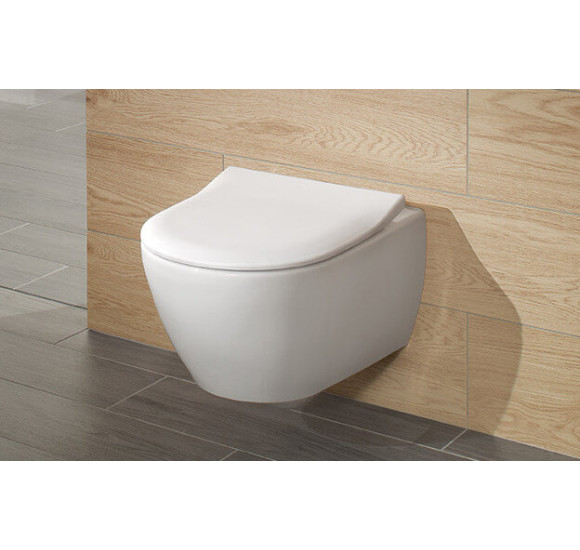 Villeroy&Boch pakabinamas unitazas Subway 2 'Rimless', su plonu dangčiu, 5614R201