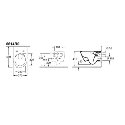 Villeroy&Boch pakabinamas unitazas Subway 2 'Rimless', su plonu dangčiu, 5614R201