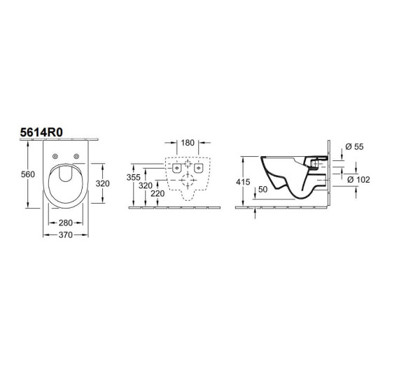 Villeroy&Boch pakabinamas unitazas Subway 2 'Rimless', su plonu dangčiu, 5614R201