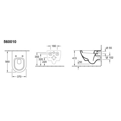 Pakabinamas klozetas Villeroy & Boch Subway 2 be dangčio