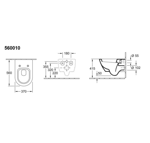 Pakabinamas klozetas Villeroy & Boch Subway 2 be dangčio