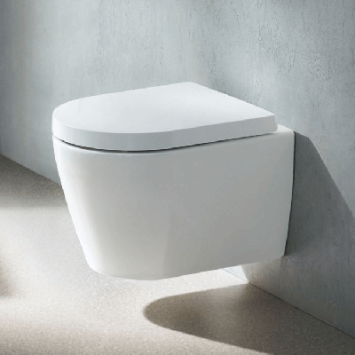 Pakabinamas klozetas Duravit Me by Starck compact "Rimless", su "soft close" dangčiu