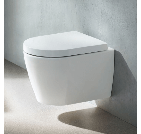 Pakabinamas klozetas Duravit Me by Starck compact "Rimless", su "soft close" dangčiu