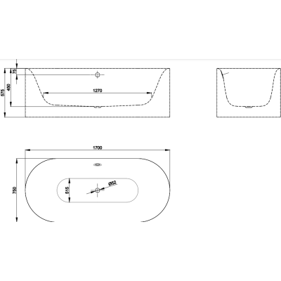 BetteLux Oval Silhouette plieninė, laisvai pastatoma vonia, 170x75x45 cm, be sifono, pasirinkite spalvą