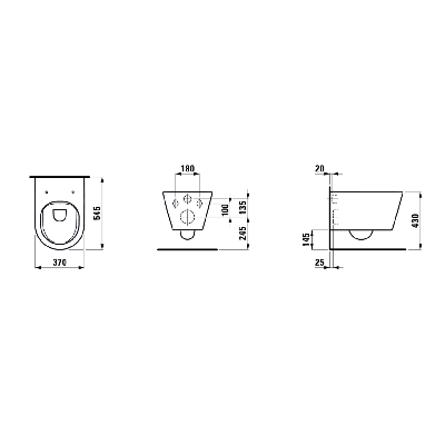 Laufen Kartell pakabinamas klozetas Rimless (be dangčio)