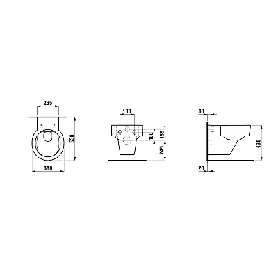 Laufen VAL pakabinamas klozetas Rimless (be dangčio)