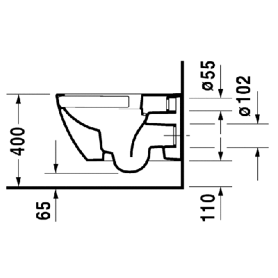 Duravit Happy D.2 pakabinamas klozetas be dangčio (Antracite spalvos)