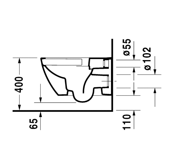 Duravit Happy D.2 pakabinamas klozetas be dangčio (Antracite spalvos)