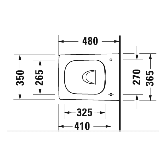 Duravit Viu Compact pakabinamas klozetas be dangčio