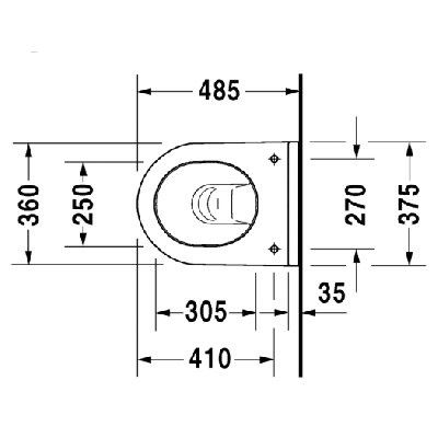 Duravit Starck 3 Compact pakabinamas klozetas be dangčio