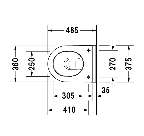 Duravit Starck 3 Compact pakabinamas klozetas be dangčio