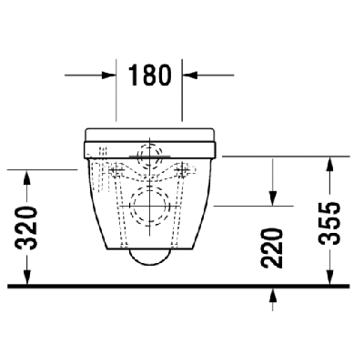 Duravit Starck 3 Compact pakabinamas klozetas be dangčio