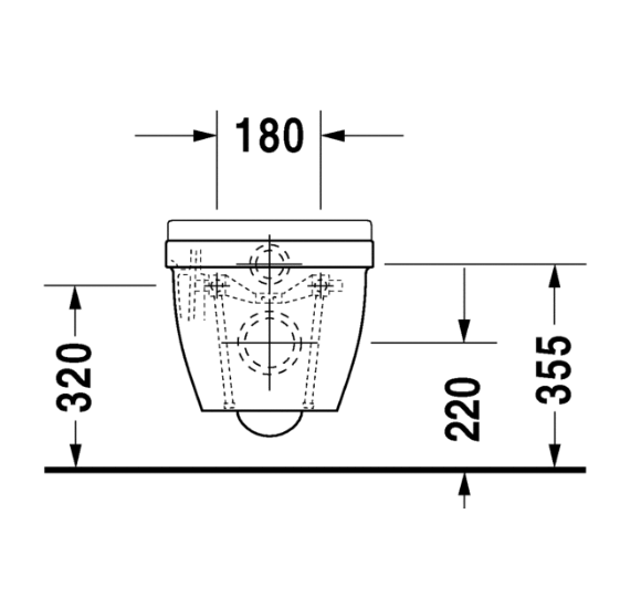 Duravit Starck 3 Compact pakabinamas klozetas be dangčio