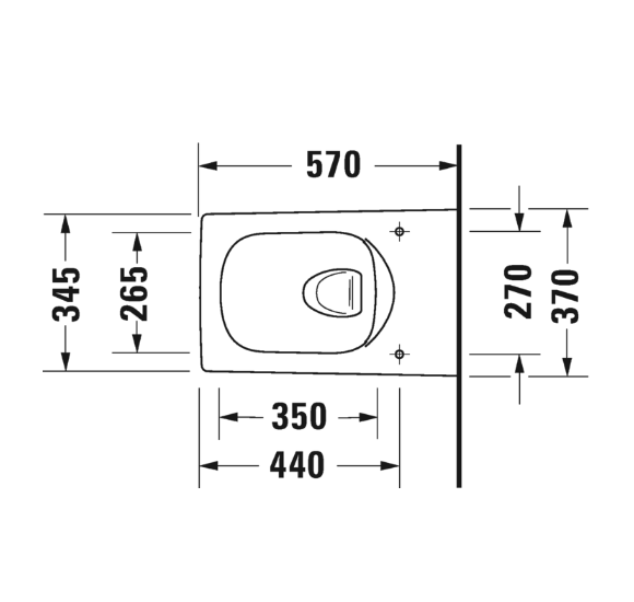 Duravit Viu pakabinamas klozetas be dangčio