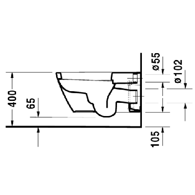 Duravit Starck 2 pakabinamas klozetas su "Soft close" dangčiu