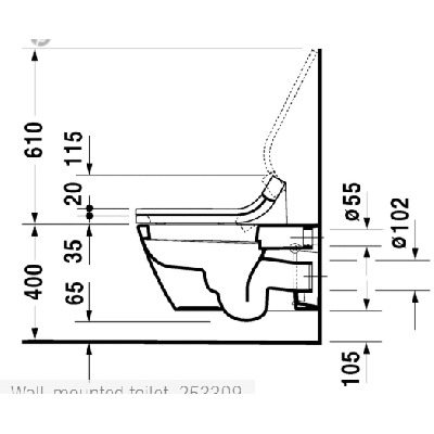 Duravit Starck 2 pakabinamas klozetas su "Soft close" dangčiu